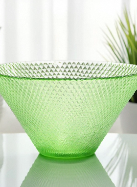 蓝色水晶玻璃碗水果盘绿色小果盘斗笠高端精致高颜值网红爆款盘子