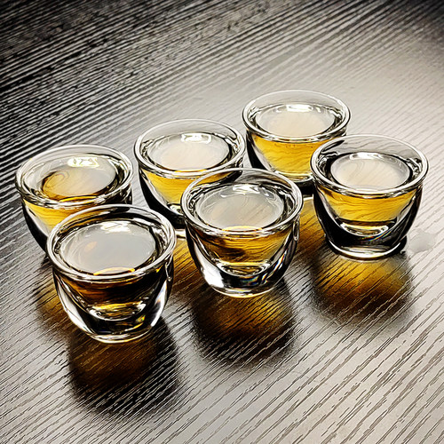 20ml毫升水晶玻璃杯迷你功夫小茶杯水杯酒杯特小号一口杯子耐高温