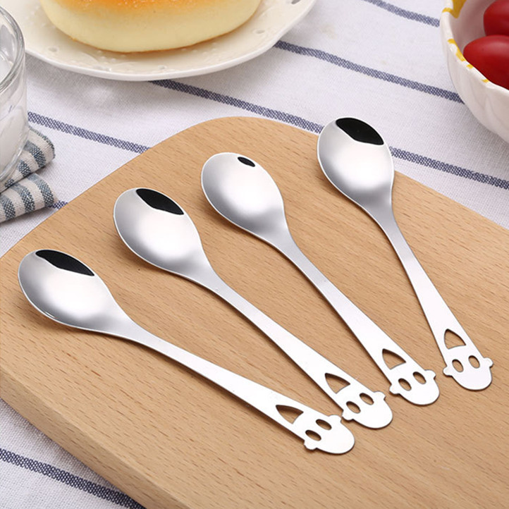 迷你铁勺子不锈钢笑脸勺小超薄边短调味料汤匙甜品酸奶精致食品级