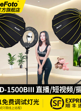 nicefoto耐思150W直播补光灯led摄影灯服装直播间常亮打光灯球形视频绿幕柔光灯美妆美食/珠宝拍摄灯1500BIII