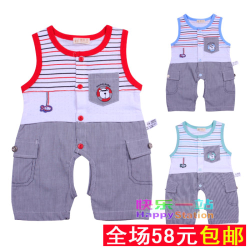 哈咪奇婴儿纯棉背心爬服连体衣