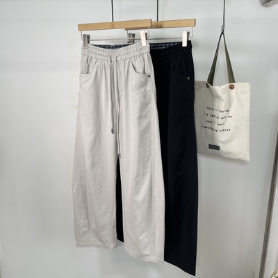 乾尚2026春夏季新款休闲弯刀裤时尚百搭宽松直筒阔腿潮流长裤男士