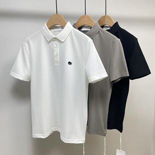 美式高端简约小象翻领短袖POLO衫男夏季新款修身百搭休闲半袖潮