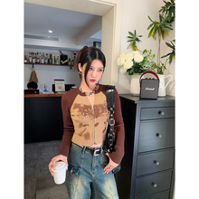 鲸鱼和玖短款卡其色针织开衫女秋冬2023新款毛衣外套别致紧身上衣