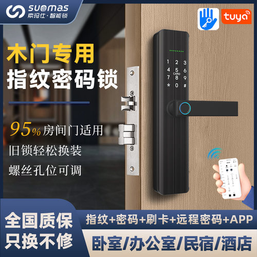 全网已售2万件：木门专用指纹锁