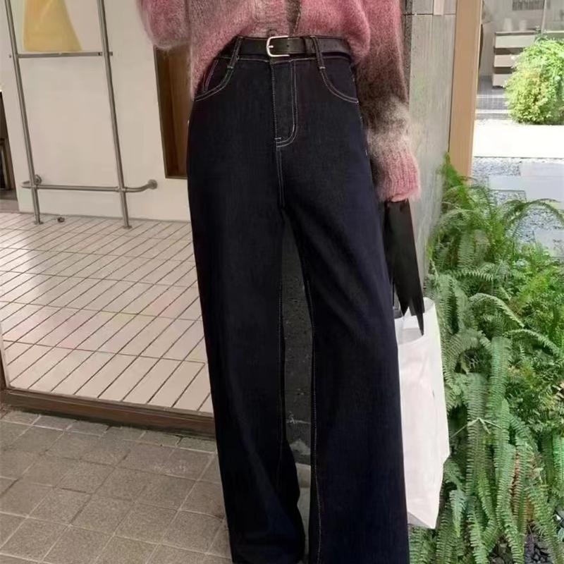 2024秋窄版直筒不褪色牛仔裤显瘦