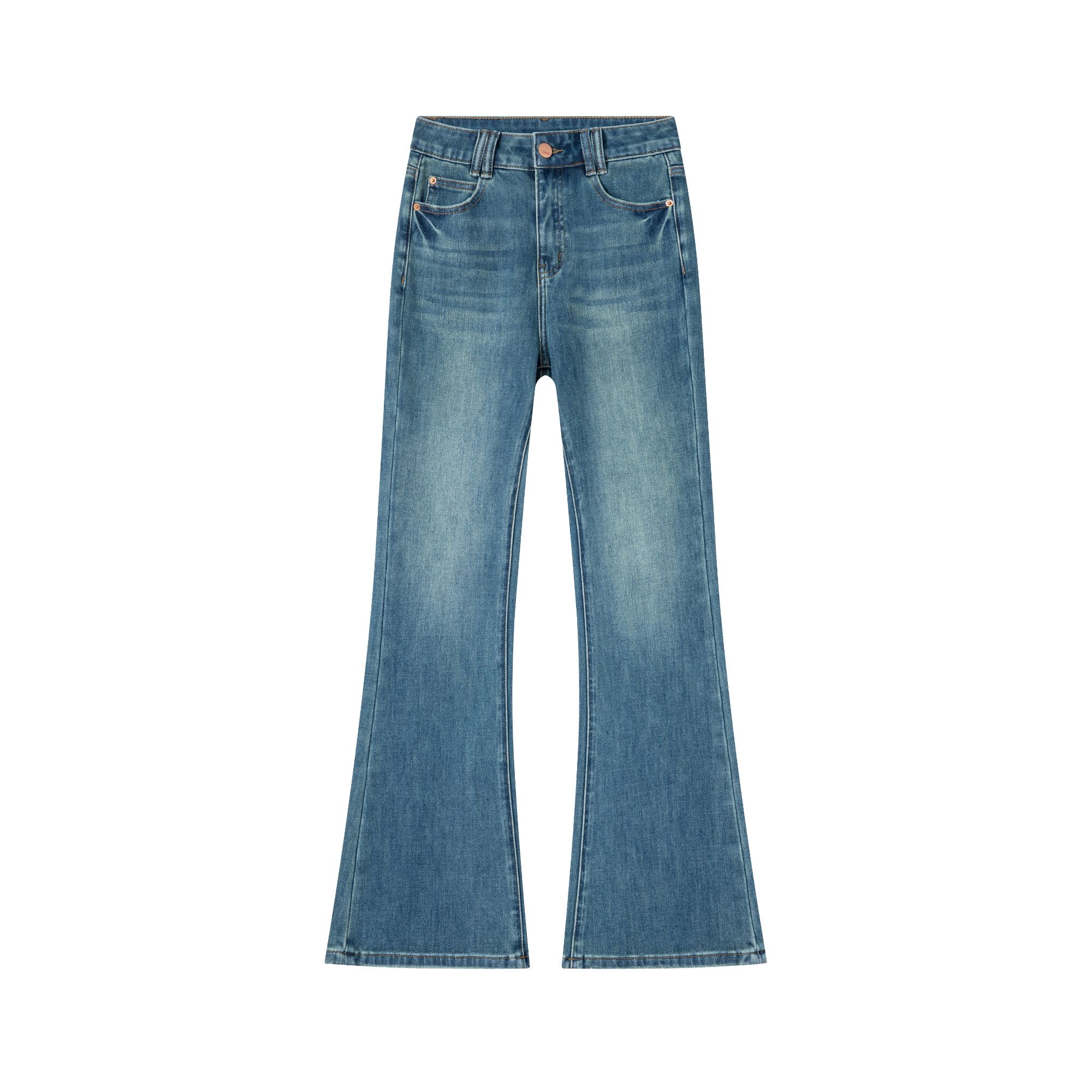 ZDE360度蹦极弹女装2025春装新款欧风高腰喇叭裤牛仔裤设计师时尚