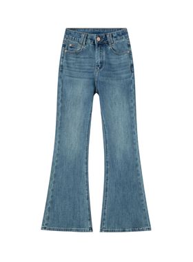 ZDC修身喇叭裤时尚牛仔裤南油高货高腰欧风百搭女士女装长裤蓝色