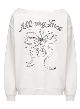 ARAR01 原创“蝴蝶结”漏肩斜开肩卫衣美式潮牌宽松秋冬情侣