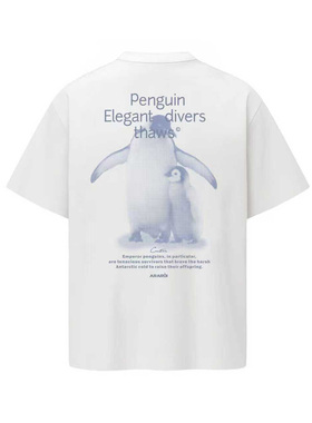 ARAR01 原创设计“波点企鹅”索罗娜凉感短袖T恤男女宽松情侣衣夏