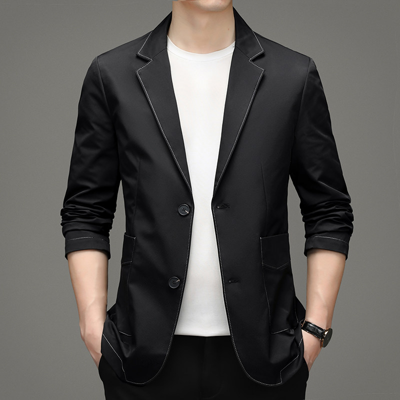 21067P105春秋西装外套商务纯色休闲中青年单西便服男装上衣薄,男装西服,星座1010A-2