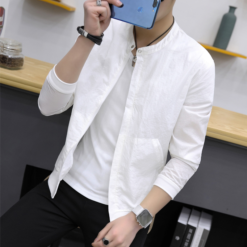 冰丝防晒衣男夏季超薄皮肤衣透气速干防晒服男款立领防嗮SF317P18，男装防晒衣，星座1010A-2