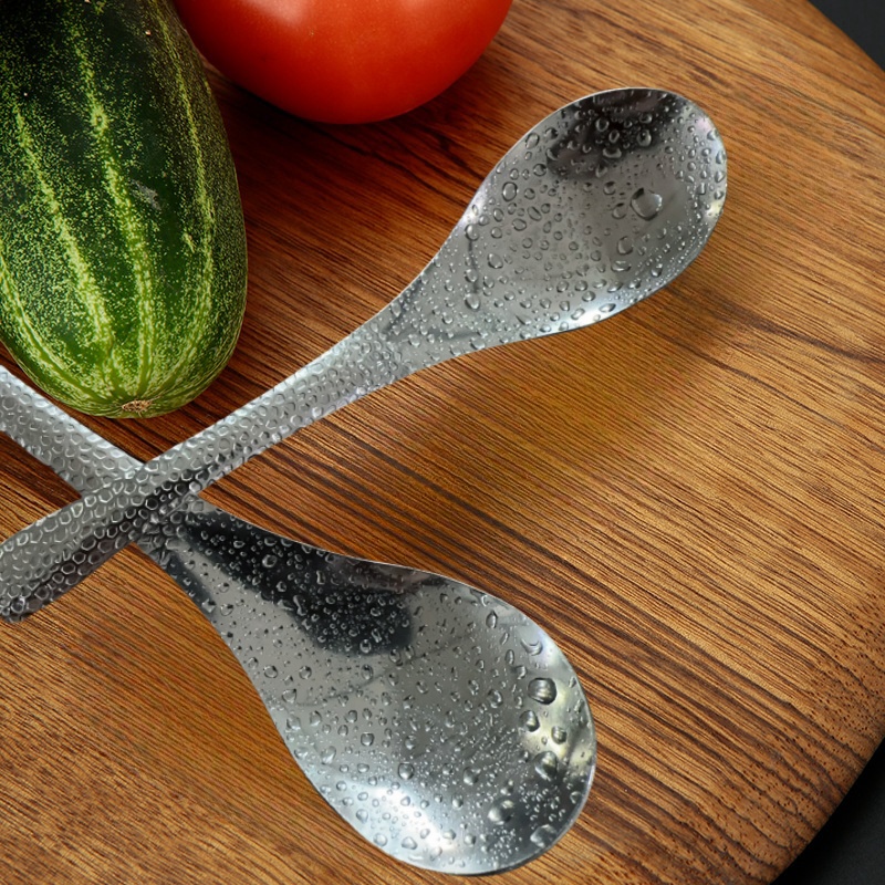 加深加厚勺子锤纹勺轻奢高颜值家用汤匙甜品勺调羹蜂窝纹吃饭勺子