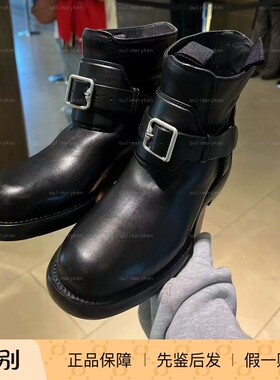 burberry女士纯皮短皮靴