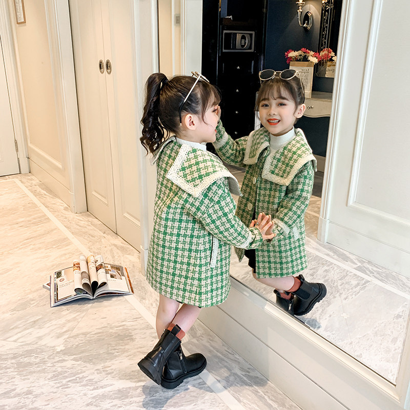女童外套2020年秋季新款儿童春秋装长款风衣女孩秋冬呢大衣潮洋气