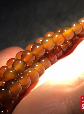 〓吉星出品〓天然一线药师玛瑙 纯糖色7*6mm老型药师珠108粒