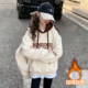 儿童洋气加厚休闲上衣大童女孩连帽冬装 女童冬季 加绒卫衣2026新款