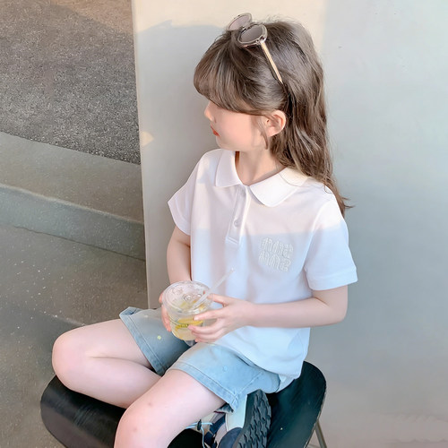 女童短袖t恤儿童夏装POLO衫上衣