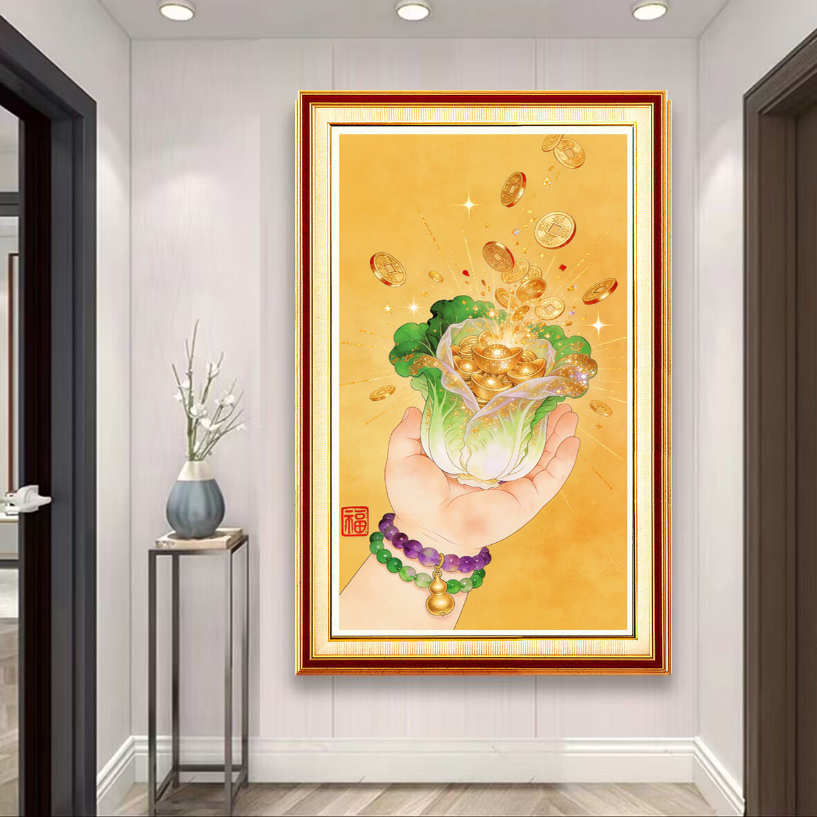 原创版权福葫芦宝手元宝白菜招财十字绣套件客厅装饰画自己手工绣