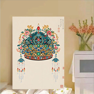 有凤来仪十字绣2025年新款凤冠国风手工刺绣客厅卧室寓意简单小件
