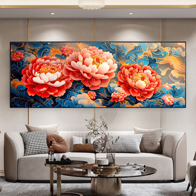 花开富贵十字绣2025新款线绣客厅牡丹花大格卧室棉线高端手工满绣