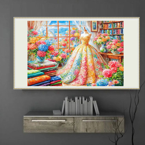 已买版权七彩婚纱嫁衣十字绣线绣自己绣2025新款客厅花卉治愈系列