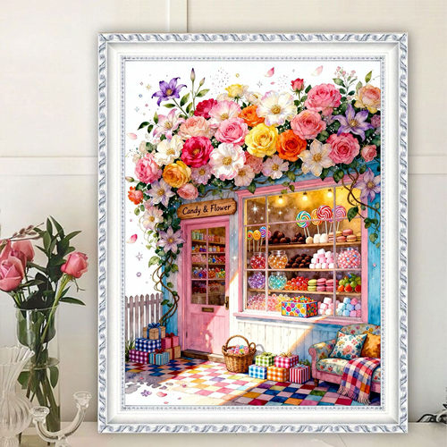 原创版权Candy鲜花小屋十字绣童话糖果屋自己手工绣线十字绣套件
