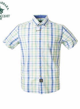 S.B.P.R.C/圣大保罗专柜正品男士衬衣 纯棉格子短袖衬衫PS16WH115