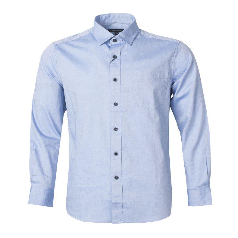 london fog/伦敦雾专柜正品男士秋冬款休闲衬衣 棉弹净色长袖衬衫