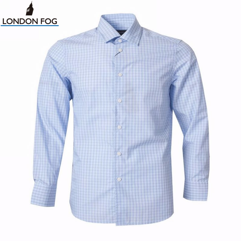 fog伦敦雾男士纯棉格子休闲衬衣