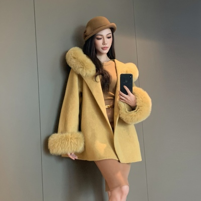 羊毛骆驼绒大衣毛呢皮草