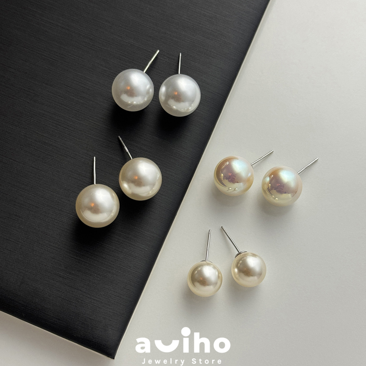 aviho 999纯银S家珍珠耳钉女2025新款爆款轻奢高级感气质耳环耳饰
