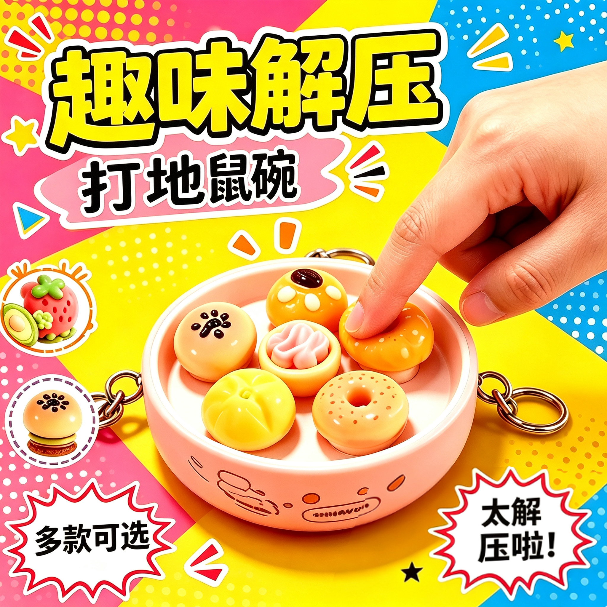 迷你打地鼠按按乐解压钥匙扣