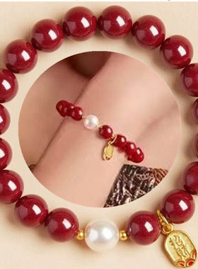 纳福朱砂好运发财手串紫金砂手链