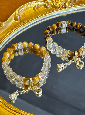 【财运小葫芦】金虎眼石黄水晶天然黄塔晶转运招米手串女款手链