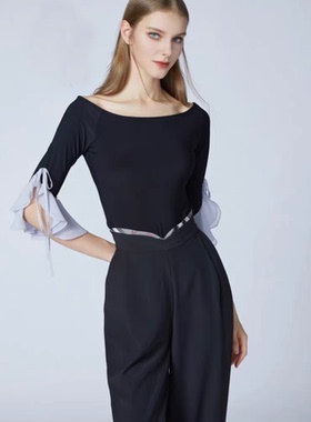 YHA舞服国标舞时尚摩登舞连体上衣女士新款原创设计拉丁舞练功服