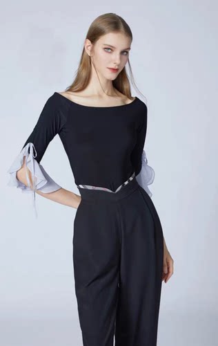 YHA舞服国标舞时尚摩登舞连体上衣女士新款原创设计拉丁舞练功服