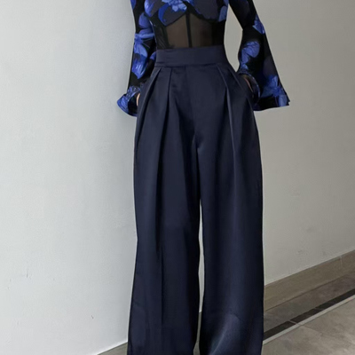 YHA新款高腰气质女士摩登舞裤