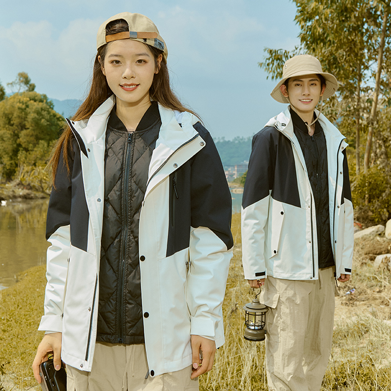 冲锋衣男女款三合一可拆卸羽绒