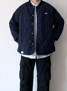 UMSSUSP冬季美式复古棒球服棉衣潮流情侣宽松纯色菱格棉服男