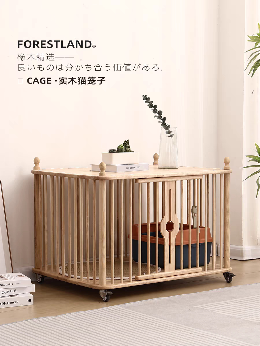 实木多层猫笼子猫咪高质量别墅半封闭中小型猫窝房子DIY猫咪柜