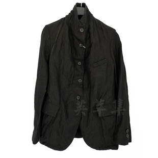 古着blazer shoemakers工匠梭织纯亚麻绿色嵌线薄款 Paul Harnden