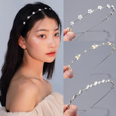 仙女发箍女夏季 高级感森系网红新款 百搭合金简约细水钻珍珠头箍