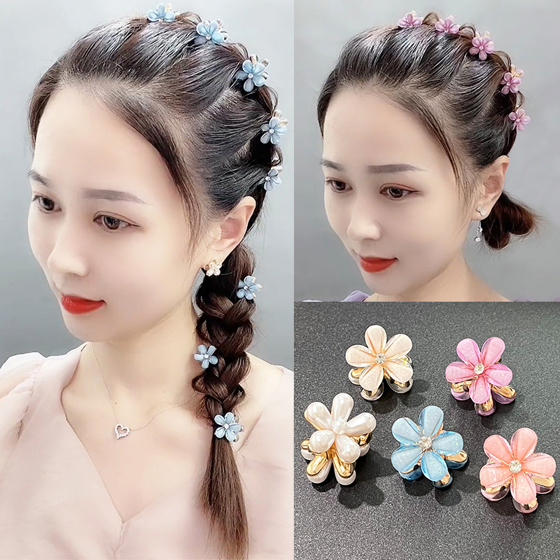 女彩色水晶花朵小抓夹