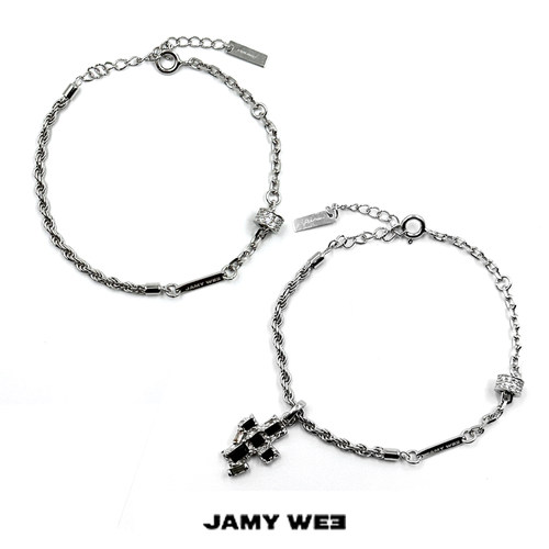 JAMYWEE可拆卸吊坠穿环银手链