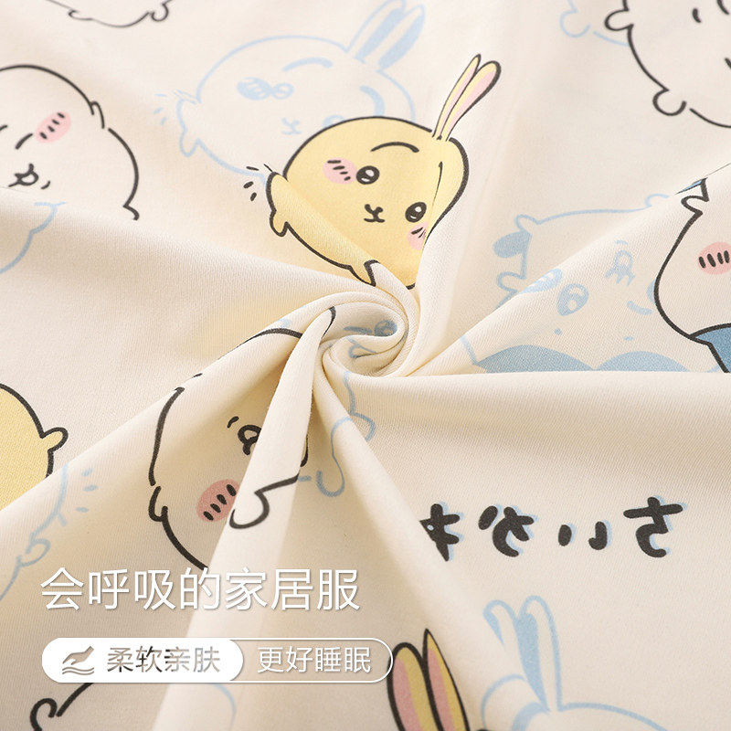 睡衣女款夏季纯棉短袖短裤卡通可爱日系套装全棉家居服学生春秋天