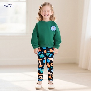 欧美休闲女孩套装 Little 儿童卫衣套装 加绒长袖 maven秋冬女童套装