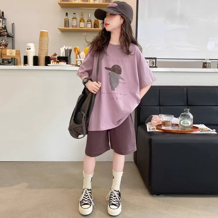 女童夏款套装2024新款夏装两件套儿童夏季时髦短袖中大童洋气童装