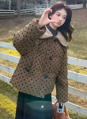 新款首发2024冬韩系波点小个子羽绒服2C057-9657-P265-K378