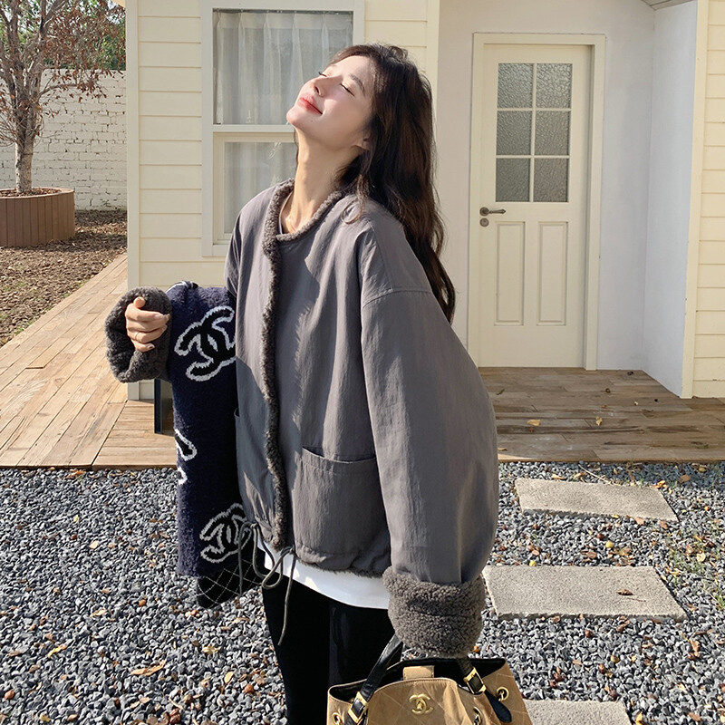 【现货】新款首发图 2C301-1375-P175-K268 灰色羊羔毛外套